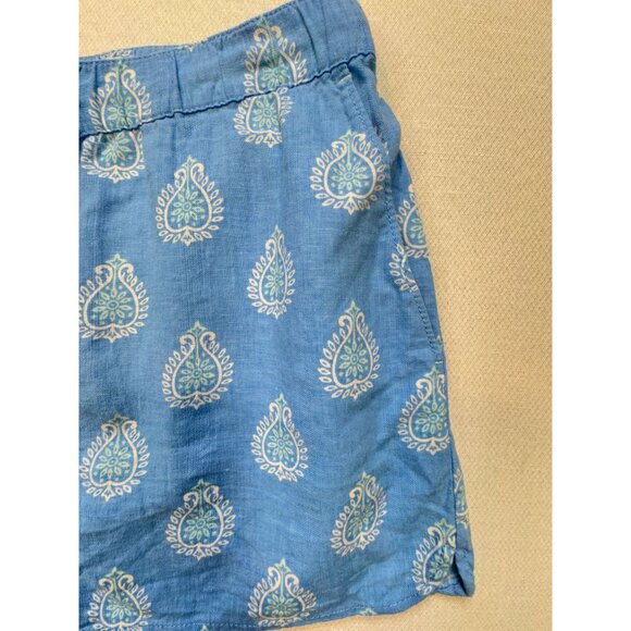 Vineyard Vines Women's Linen Shorts Drawstring Relaxed Fit Paisley Size M Blue - Picture 4 of 11